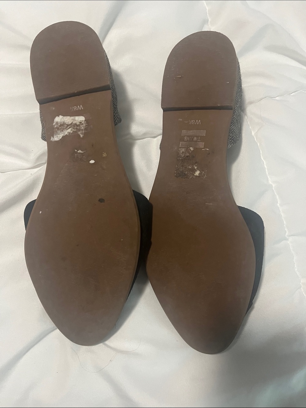 Toms Black Pointed D'Orsay Flats with Brown Insole - Picture 5 of 5